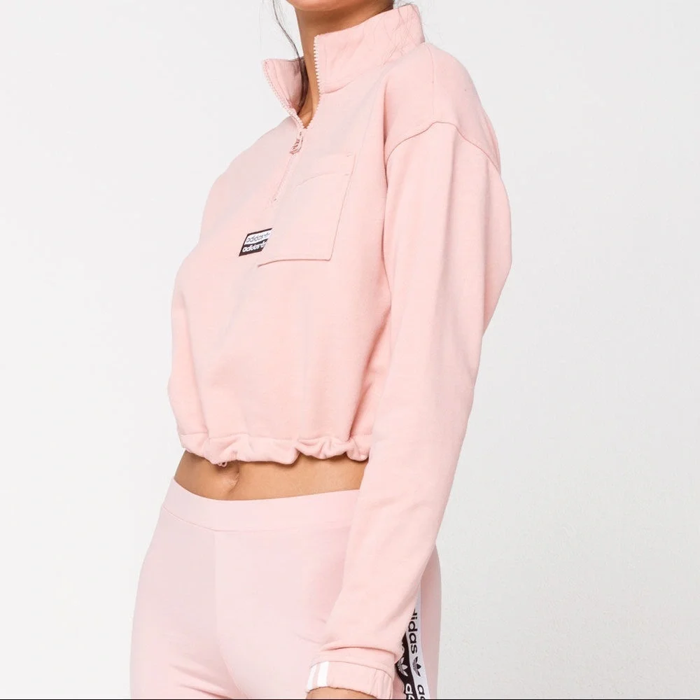ADIDAS Half Zip Pink Sweatshirt - Picture 2 of 6